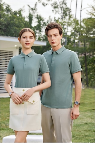 New Performance Premium Polo T-shirt 100% Pamuk Merserize Bambu Yeşili