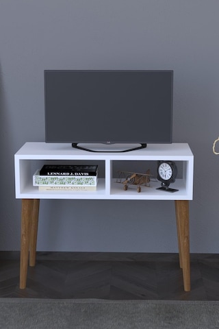 Retro Tv Sehpası Ünitesi - Beyaz