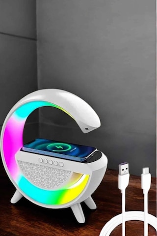 Mey İthalat Bluetooth Hoparlör 15w Kablosuz Hızlı Şarj Led Gece Lambası 98831762