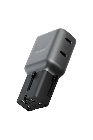 Energea Travelgo 65w 2 Adet Type-c Çıkışlı Pd Pps Gan Hızlı Şarj Aleti - Siyah