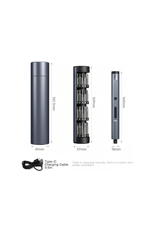 Mini Şarjlı Tornavida Seti Led Işıklı 3 Seviyeli Tork Ayarlı 60 Parça Şarj Edilebilir Hassas Tornavida Seti Dizüstü Bilgisayar/pc/telefon/saat/kamera İçin Alüminyum Manyetik Saklama Kutusu