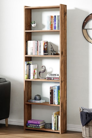 Kts2 Modern Kitaplık / 5 Raflı - 60x180 Cm - Çam