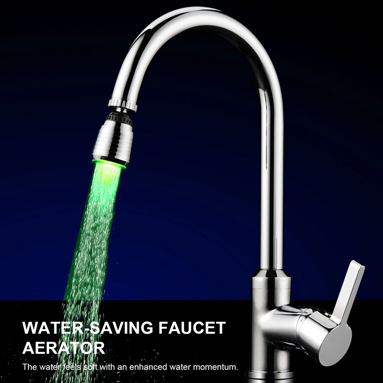 Geeroyoo Led Su Akışı İle Çalışan 360 Derece Döner M22 Dahili Dişli Lavabo/perde Burcu Spreyi - 7 Renk Veya Sıcaklık Sensörlü Renk Değişimi, Su Tasarruflu Abs Malzeme Diğer