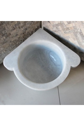 Muğla Beyaz Mermer Düz Köşe Kurna