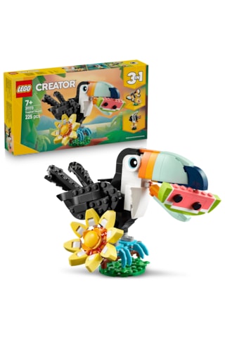 LEGO® Creator 3'ü 1 Arada Vahşi Hayvanlar: Tropikal Tukan Kuşu 31173 - 7 Yaş ve Üzeri Çocuklar için Yaratıcı Oyuncak Yapım Seti (225 Parça)