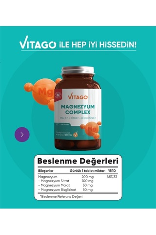 Vitago Magnezyum Complex 30 Tablet