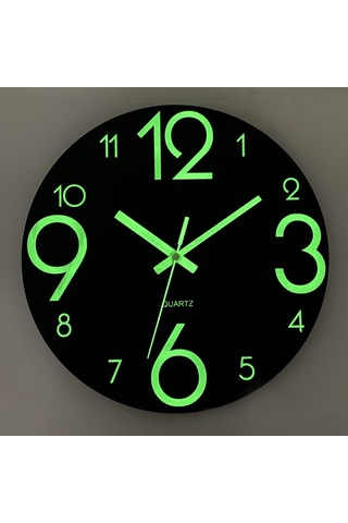 Maiyame 25cm Ahşap Işıklı Sessiz Duvar Saati - Yüksek Kalite Mdf - Kreatif Gece Aydınlatması - Ev Dekoru Ahşap