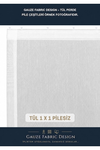 Gauze Fabric Design Lüks İpeksi Dokulu Simli Bambu Kırışmaz Ütü Gerektirmez Optik Beyaz 100 X 250 Pilesiz 1 X 1 Yüksek Kaliteli Tül Perde