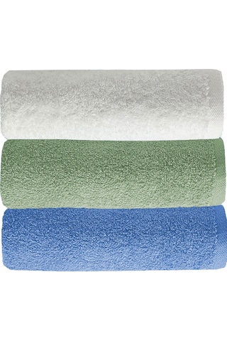 3 Lü Renkli El Yüz Havlu Seti %100 Pamuklu Natural Harmony Beyaz