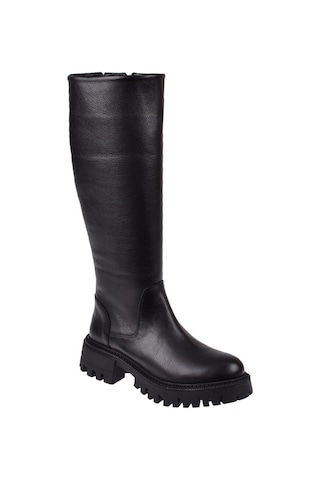 Castle Black Hakiki Deri Binici Kadın Çizme Sk-23900 Siyah Siyah