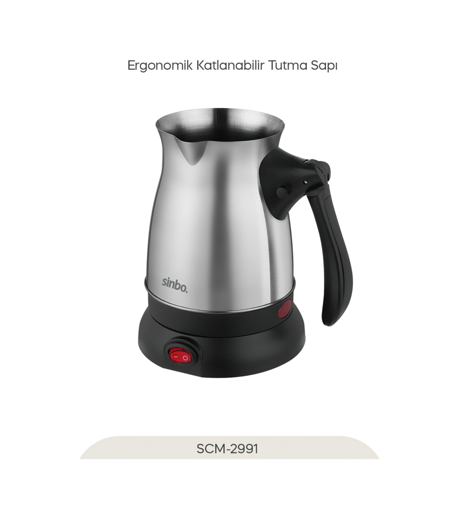 Sinbo SCM-2991 Elektrikli Cezve Türk Kahvesi Makinası Katlanır Kulplu