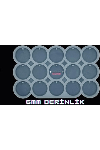 Epoksi Silikon Yuvarlak Anahtarlık Kalıbı 4 CM Çap Yuvarlak Kalıp 15'li