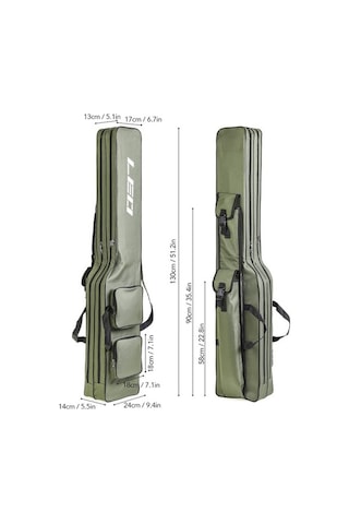 Pazly Balık Çantası 2 Bölme, Ayarlanabilir Askı, Hafif & Dayanıklı, 130x24x14cm, Balıkçılık Ve Tırmanış İçin