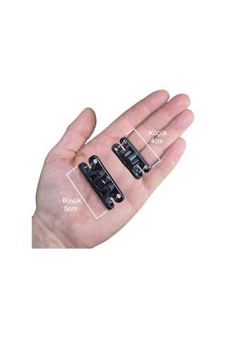 Pvc Kapı Pencere Sineklik Siyah Plastik Çıt Çıt Kilit Menteşe Büyük Boy 5cm -10 Adet