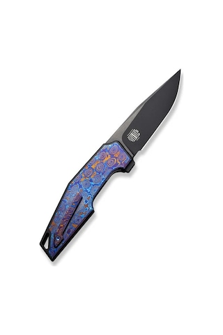 We Knife Oao One And Only Black Titanium Integral Handle With Timascus Inlay Black Stonewashed Bevels Black Brushed Flats Cpm 20cv Blade Kamp Çakı Çok Renkli