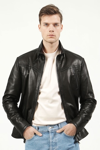 Dericlub Sdx2020 Jumbo Gerçek Deri Erkek Mont Siyah