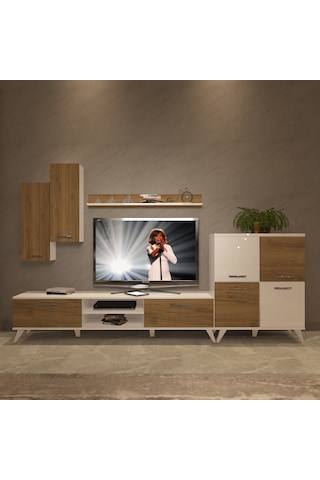 Decoraktiv Eko 6 Mdf Dvd Retro Tv Ünitesi Tv Sehpası Beyaz - Pera