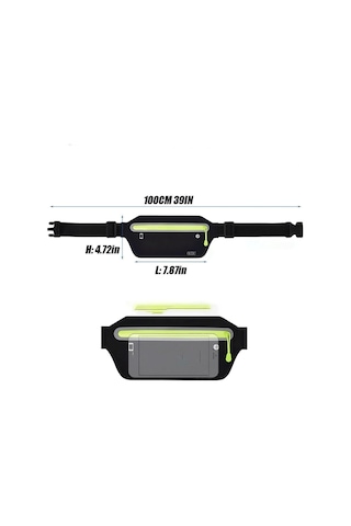 Bel Çantası Gizli Bel Çantası, Hafif Koşu Bel Çantası, Su Geçirmez, Ultra İnce Siyah A47 Siyah