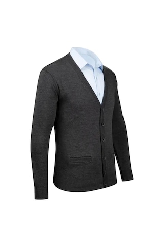 Erkek V Yaka Triko Hırka Düğmeli 4241m Bgl-st04560 Füme