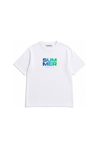 Me Selection Summer Tasarım %100 Pamuk Unisex Basic Tişört Beyaz