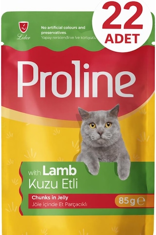 Proline Pouch Kuzu Etli Yaş Kedi Mama 22 X 85 Gr