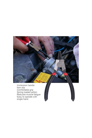 Padalink 5 İnç Karbon Çelik Isıl İşlemeli, Kauçuk Saplı, El İşlemli Tamir Aracı - C Halka Takma/çıkarma Tırnak Pensi