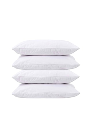 4 Lü Sıvı Geçirmez Yastık Alezi Pamuklu Kapaklı 50x70+20 Beyaz