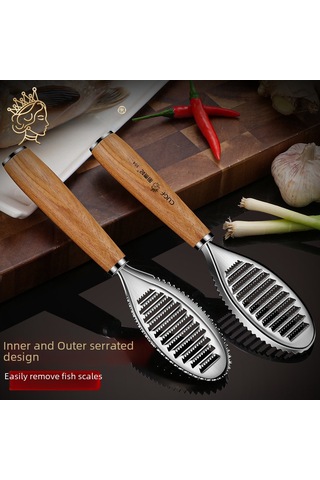 Hombey 304 Paslanmaz Çelik Balık Yumuşatıcı, Ev Kullanıma Uygun, Ahşap Kollü, Kolay Kullanım, Dayanıklı, Rust Önyönlü, Balık Hazırlama Aracı Diğer