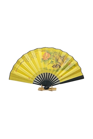 Çin Bambu Keten Kumaş Yelpaze 07bsg Siyah Büyük Boy 60cm No.7s Adet-1