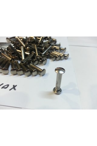 2.5 CM Dosya Klasör Menü Kartela Vidası Nikel Inox Renk 100 Adet