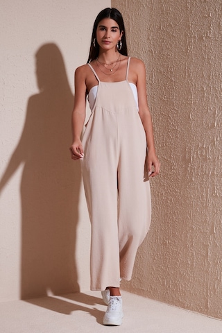 Lela Relaxed Fit Ayarlanabilir Ip Askılı Bahçıvan Bayan Tulum 66970192S4 Taş