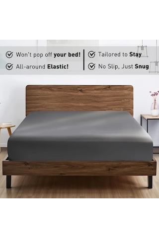 Trendooze Yumuşak Nefes Alabilir Sunshine022 Yatak Çarşafı Light Grey Twin Boyut Açık Gri Yatak Örtüsü Açık Gri