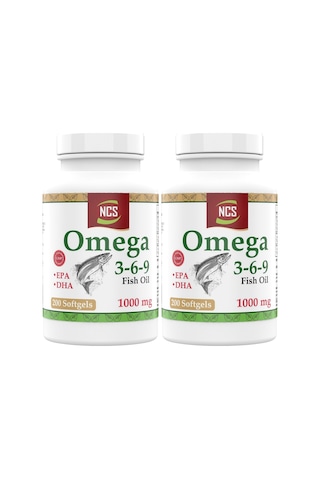 Ncs Omega 3 6 9 Balık Yağı 1000  MG 200 Capsül X 2 Kutu 400 Capsül