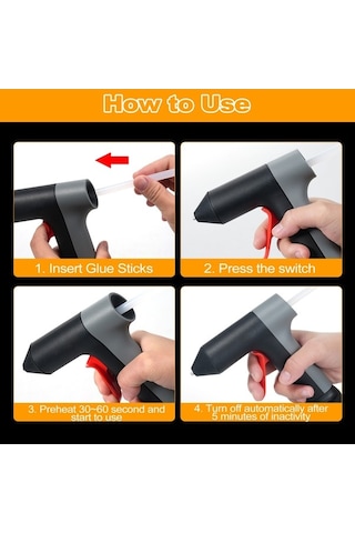 Besthome1 3.7v Li-poly Pilli Isıtıcı Macun Tabancası - 30 Saniye Hızlı Isınma, İki Katlı Isıya Dayanıklı, 7mm 20 Adet Macun Çub