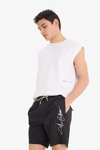 Defacto Regular Fit File Astarlı Kısa Boy Deniz Şortu B7255ax25hsbk27 Siyah