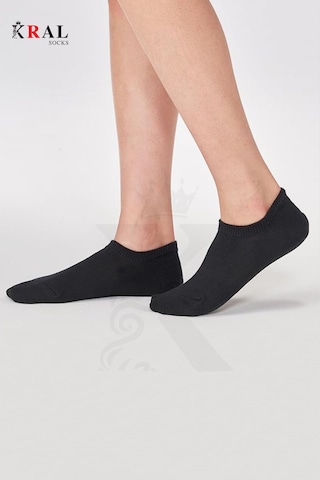 Kral Socks Kadın - Erkek 8 Li - 8 Çift Pamuklu Terletmez Yazlık Görünmez Çorap Seti Siyah
