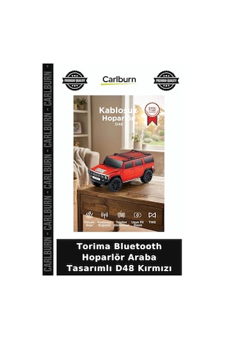 Özel Üretim Torima Bluetooth Hoparlör Araba Tasarımlı D48 Kırmızı Eğlence Aleti Müzik
