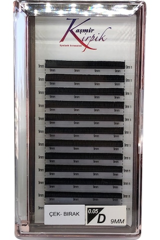 Kaşmir Kirpik Çek Bırak D Kıvrım 0.05 MM 9 Numara Tek Boy Kirpik