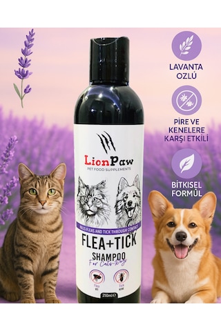 Lion Paw Kedi Köpek Tüy Dökümü Önleyici Bit Pire Parazit Kene Şampuanı 250 ML