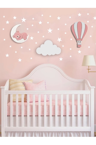 Bugybagy Ayıcık Bulut Balon 56'lı Sticker Seti Pembe