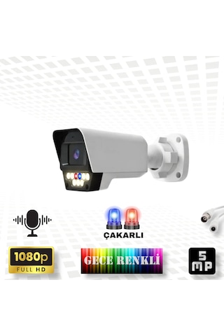 6 Kameralı Set - Yapay Zeka Özellikli Gece Renkli Sesli Fullhd 5mp Lensli 9 Warm Ve Çakar Ledli Güvenlik Kamerası Seti 5909ws-108