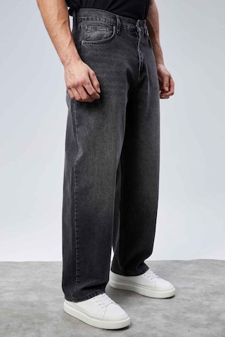 Cedy Denim Cedy Denım Yüksek Kalite Erkek Yüksek Bel Baggy Skater Jean Koyu Gri