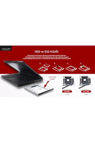 Concord C-856 Hdd-Ssd Kızağı 9.5Mm