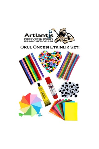 Okul Öncesi Etkinlik Seti 1 Paket Şönil Ponpon Oynar Göz Anaokulu Ve Kreş Seti Pon Pon Tüylü Tel Oynargöz Elişi Kağıdı