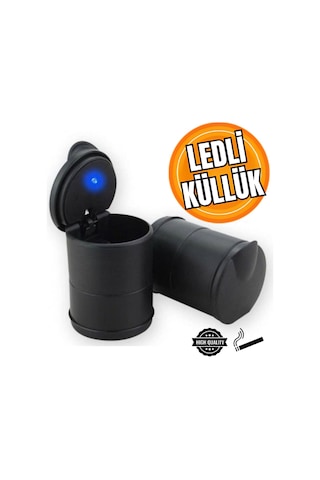 Işıklı Oto Küllük Led Kapaklı Araç Içi Küllük