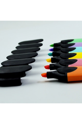 Pin Fosforlu Kalem 810 Pastel Renkler 6 Lı Set Çok Renkli