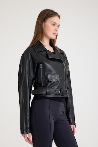 Oversize Biker Bayan Deri Ceket Vb-8 Bk-2518 - 23350 Siyah