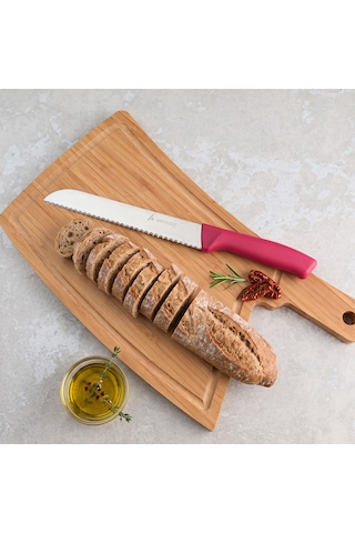 Aryıldız Rexa Tırtıklı Ekmek Bıçak Kırmızı 19 Cm Renkli