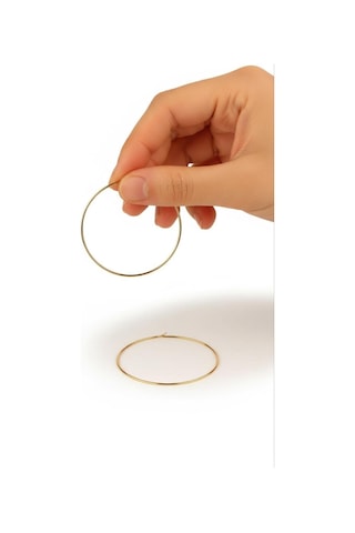 Çgk Çiğdem Gürel Kuyumculuk 14 Ayar 4cm Halka Altın Küpe Gold