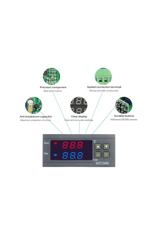 Suofeng Dijital Ekranlı Sıcaklık Ve Nem Kontrol Cihazı, Entegre Sensörlü, Röle Çıkışlı, Ev Ve Endüstriyel Kullanım